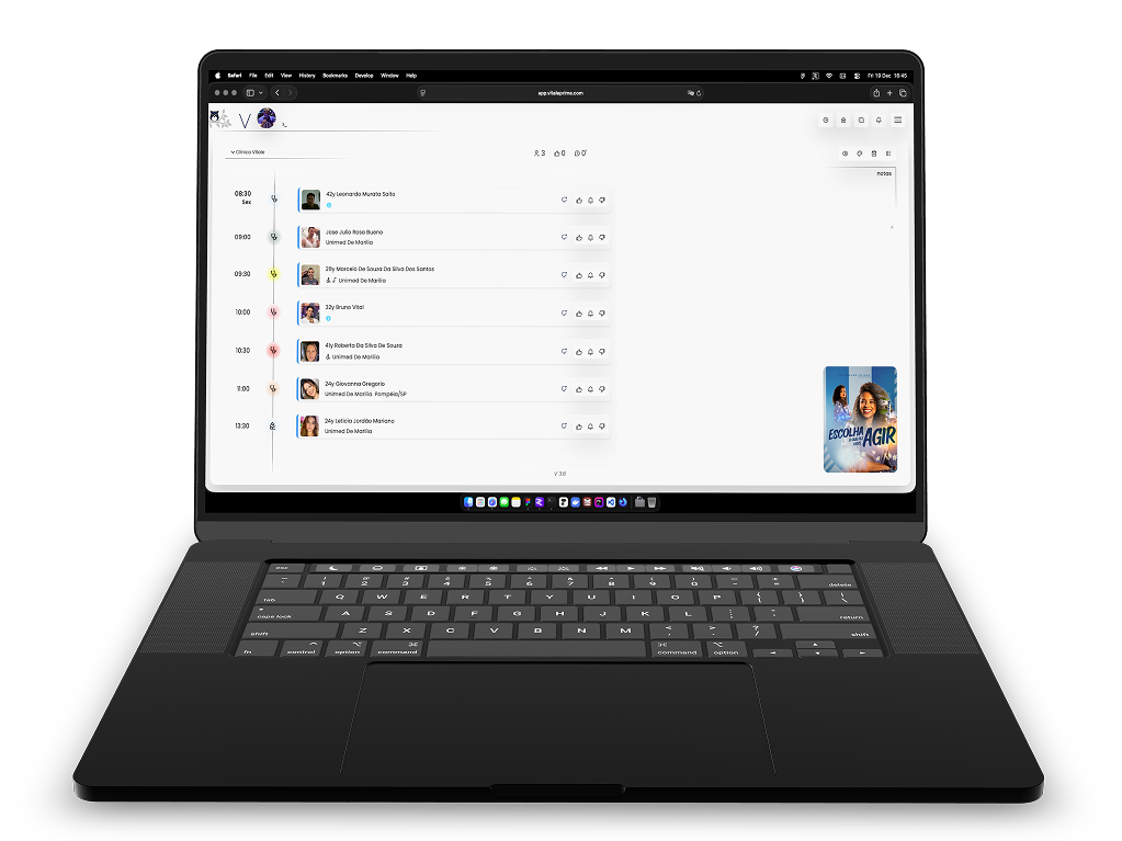 Dashboard completo para gestão de clínicas e hospitais